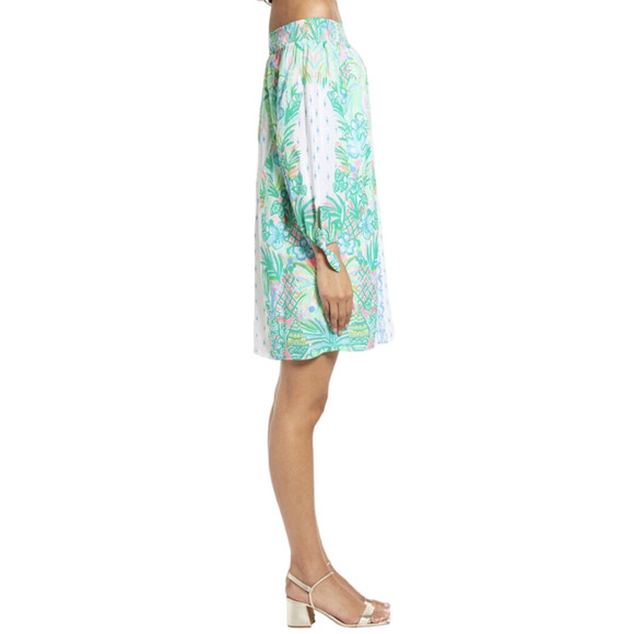Lilly Pulitzer Mary Ellen Silk Dress Resort White Coconut Row Off The Sh… - Picture 2 of 14